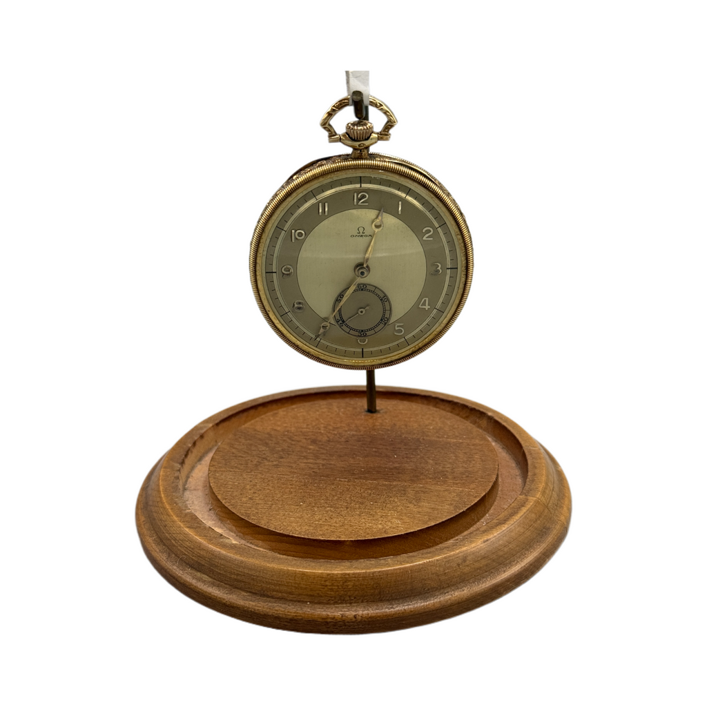 Antique Omega 14K Gold Pocket Watch in Working Condition