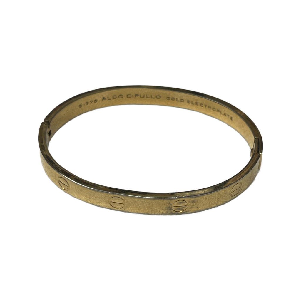 Vintage 1970 Aldo Cipullo Charles Revson Gold Electroplated Cartier Love Bracelet W/ Bag