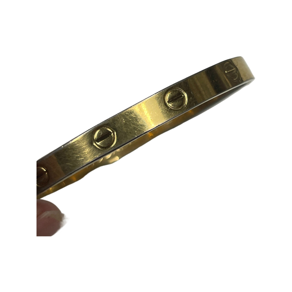 Vintage 1970 Aldo Cipullo Charles Revson Gold Electroplated Cartier Love Bracelet W/ Bag