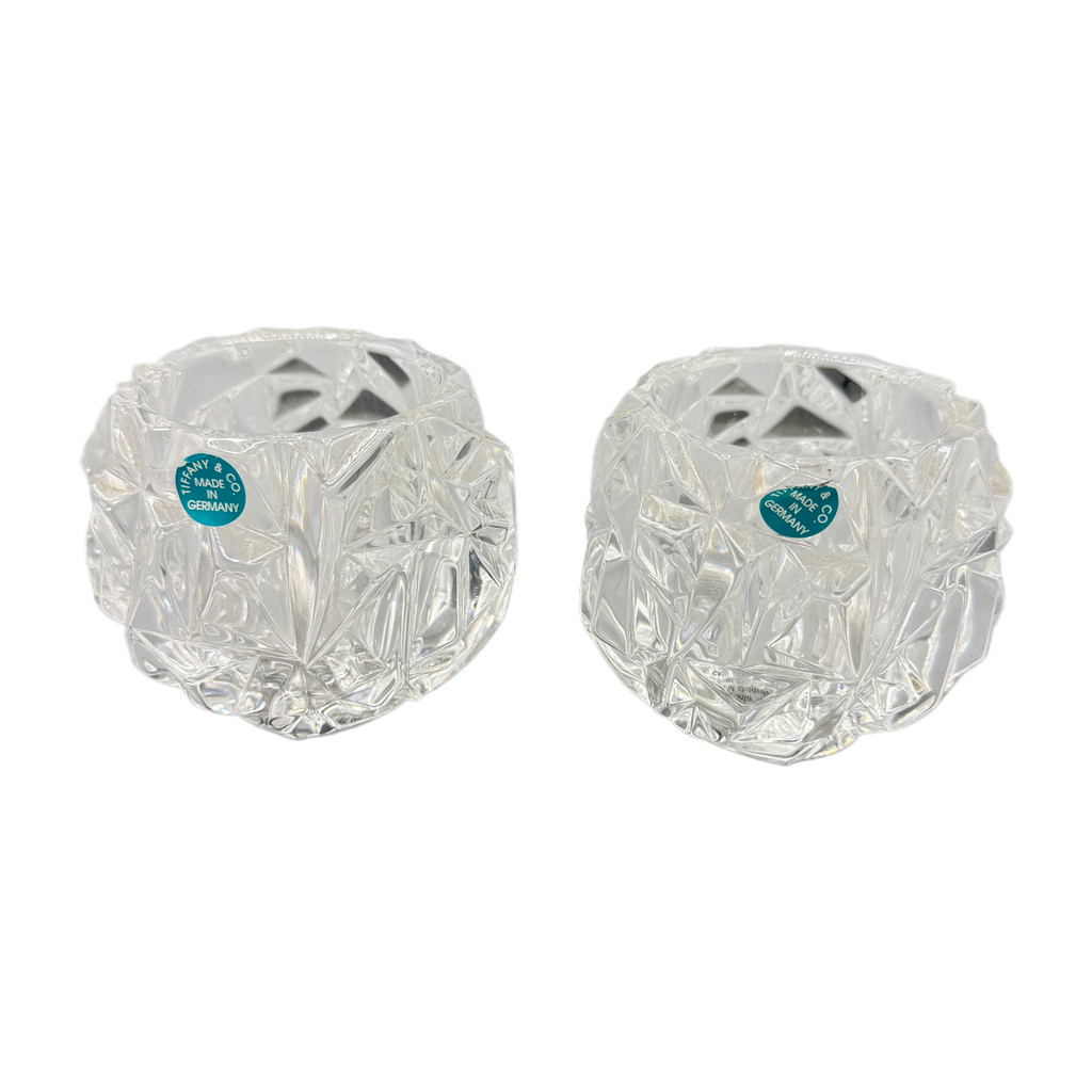 Pair of Vintage Tiffany & Co. Crystal Candle Holders