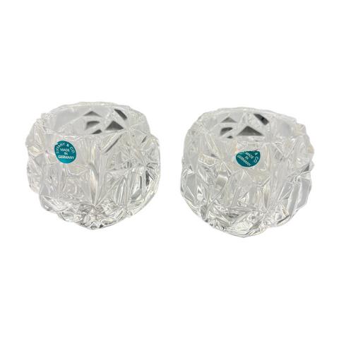 Pair of Vintage Tiffany & Co. Crystal Candle Holders