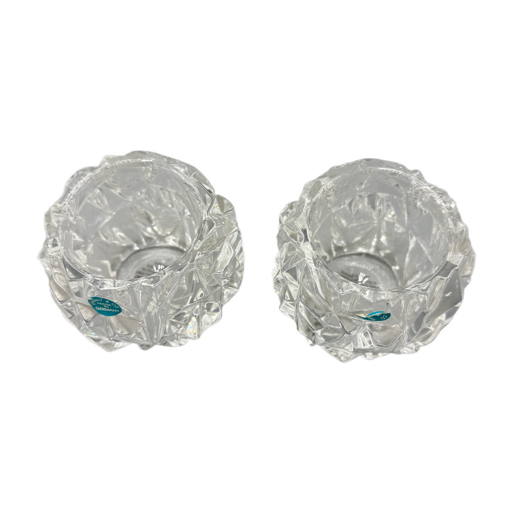 Pair of Vintage Tiffany & Co. Crystal Candle Holders