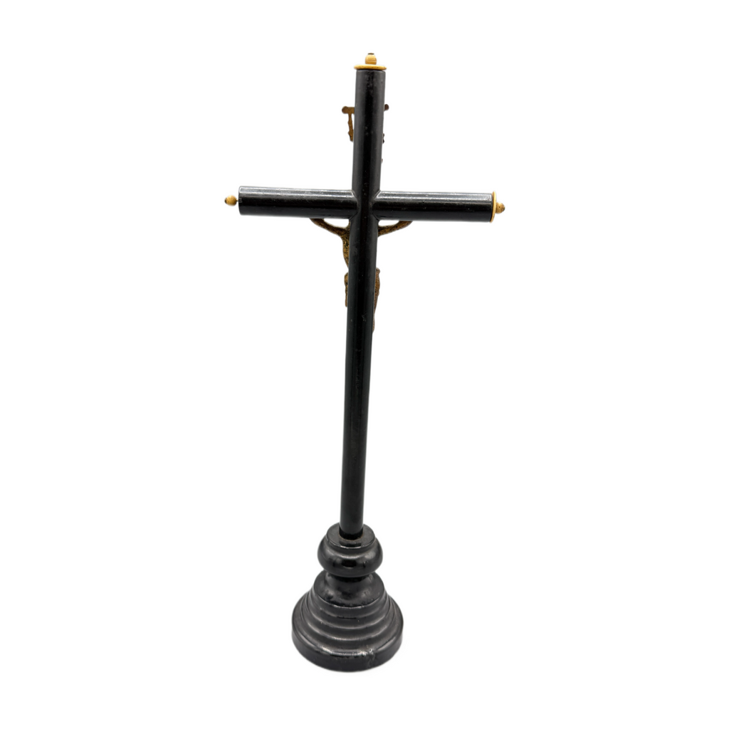 Available is an Antique INRI Free Standing Crucifix