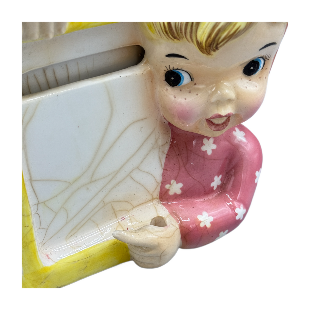 Rare Vintage Napco Miss Cutie Pie Memo Holder