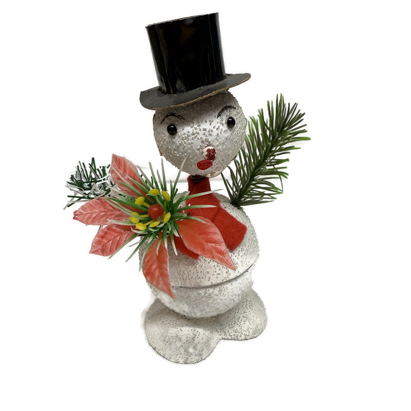 Vintage German Snowman Bobblehead Candy Container