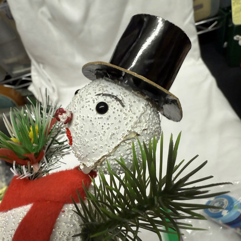 Vintage German Snowman Bobblehead Candy Container