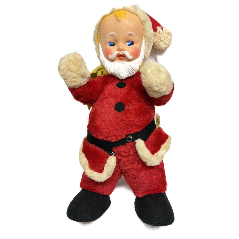Vintage Kickerbocker Baby Santa 1955 Rubber Face Plush Doll