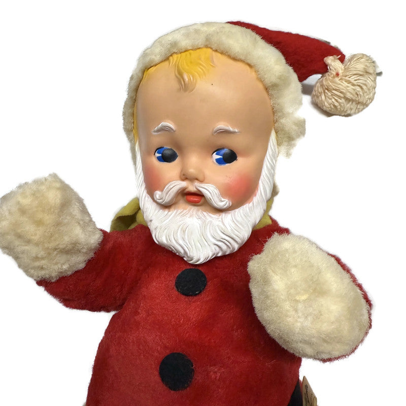 Vintage Kickerbocker Baby Santa 1955 Rubber Face Plush Doll