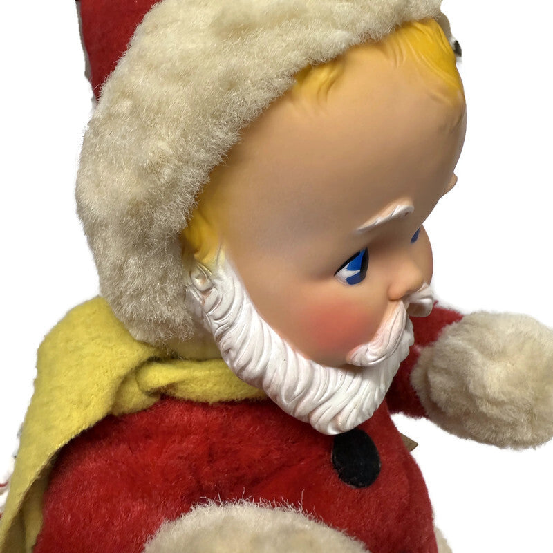 Vintage Kickerbocker Baby Santa 1955 Rubber Face Plush Doll