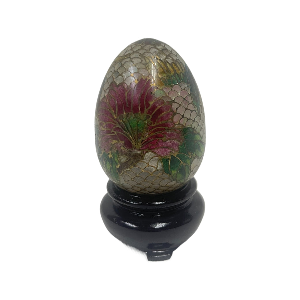 Antique Plaque A’ Jour Egg W/ Stand