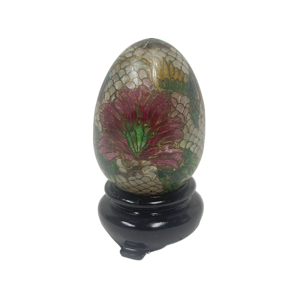 Antique Plaque A’ Jour Egg W/ Stand