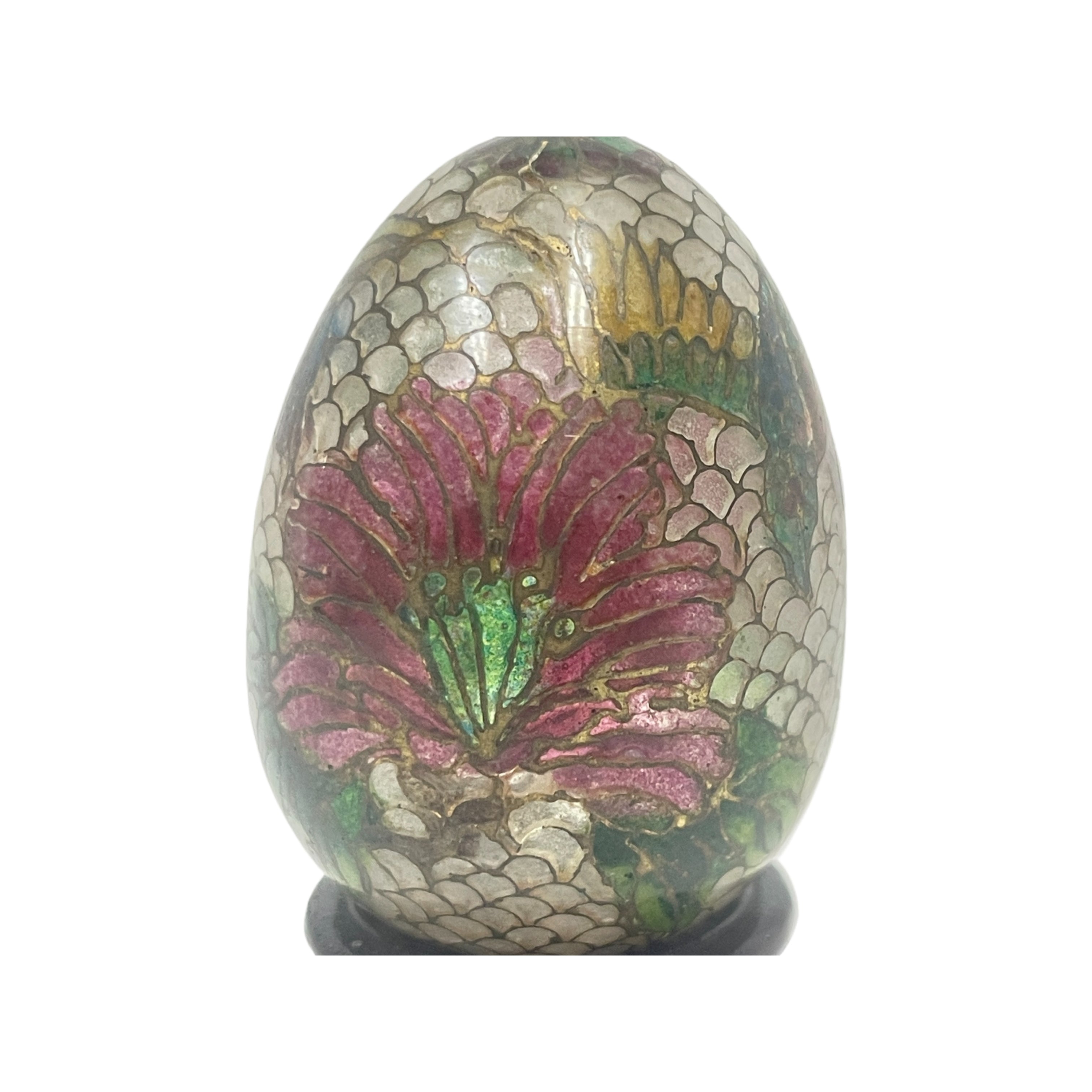 Antique Plaque A’ Jour Egg W/ Stand