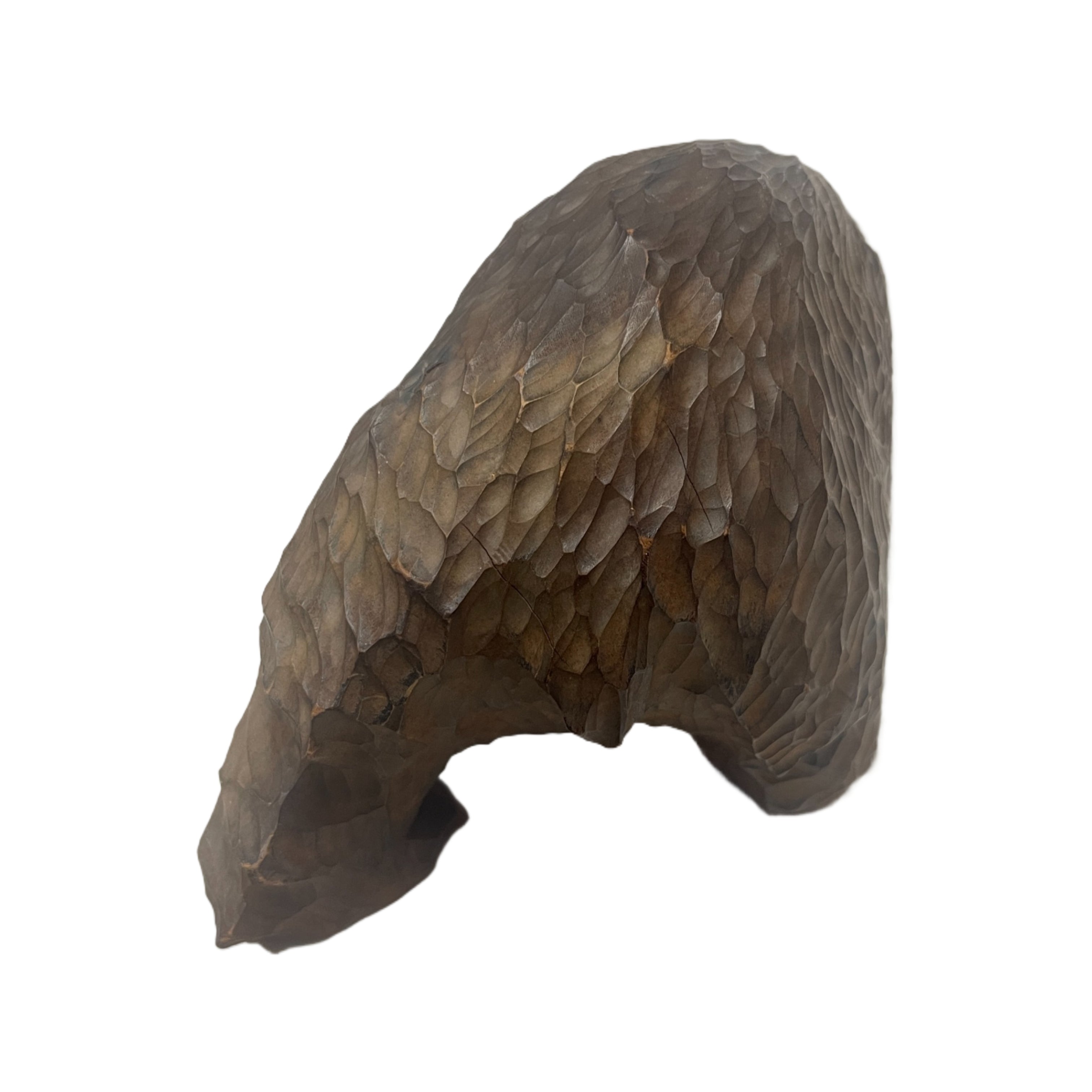 Vintage Signed Large Carved Wooden Bear