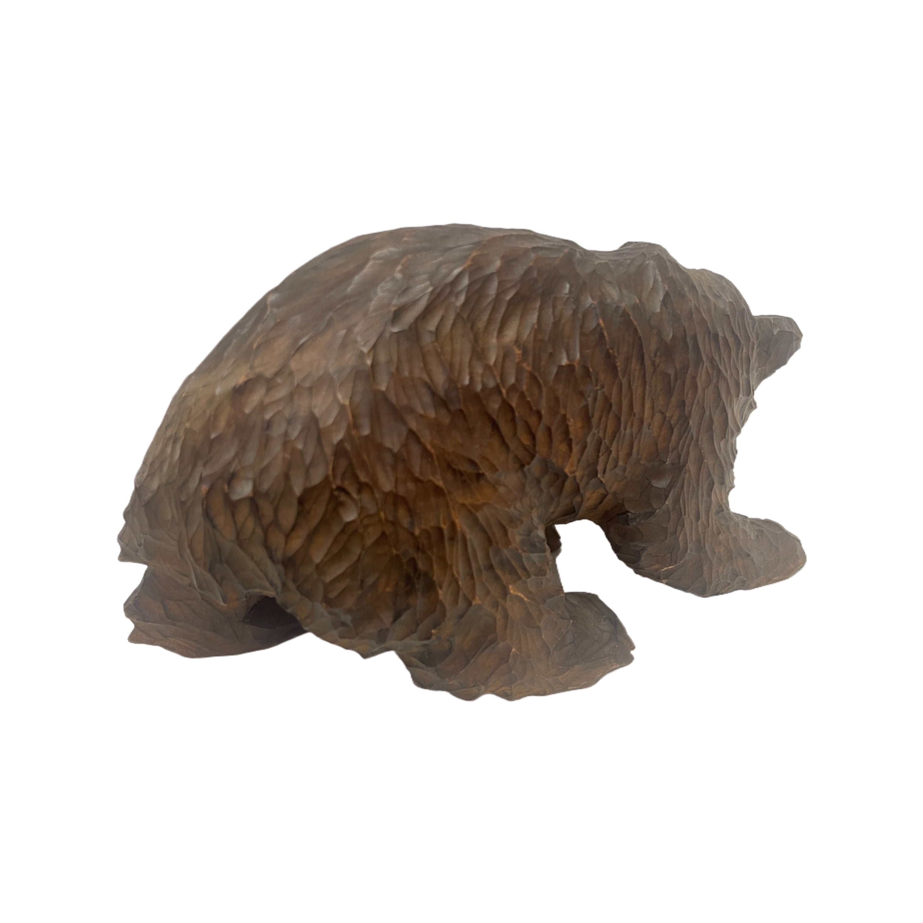 Vintage Signed Large Carved Wooden Bear