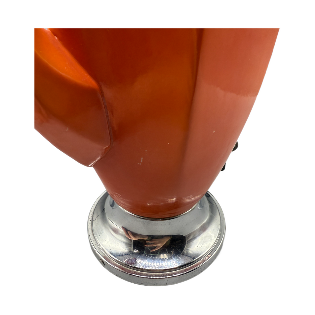 Antique Orange Porcelain Electric Percolator