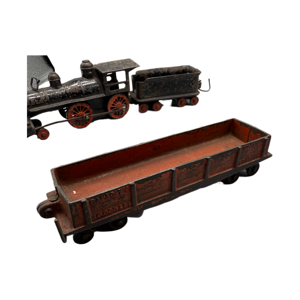 Antique Wilkins Cast Iron Toy Train with Engine and 4 Cars