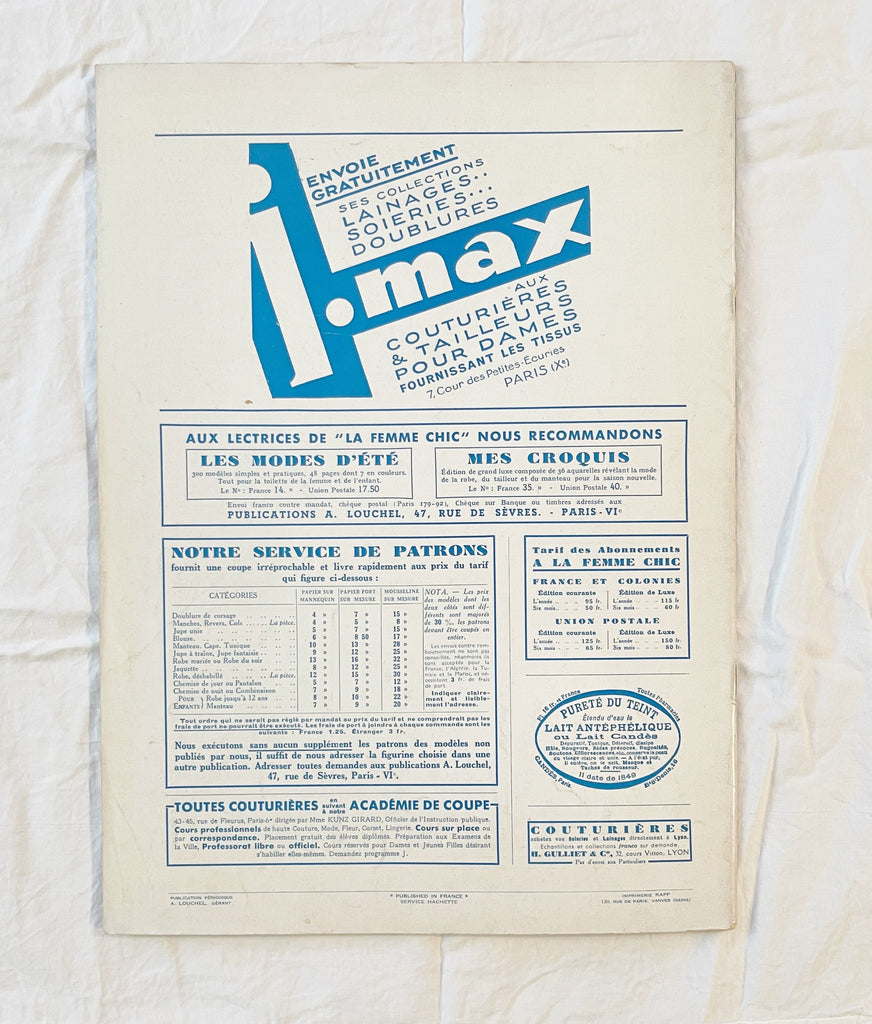 Rare Vintage 1937 La Femme Chic Magazine