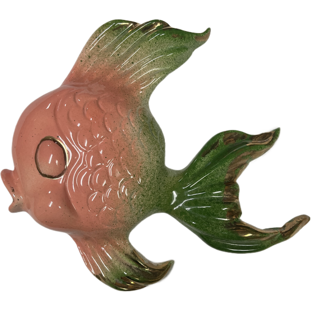 Vintage Set of 3 Ceramic Fish Wall Plaques (As Is)