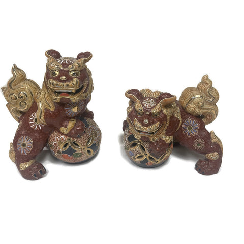 Pair of Vintage Ceramic Foo Dogs