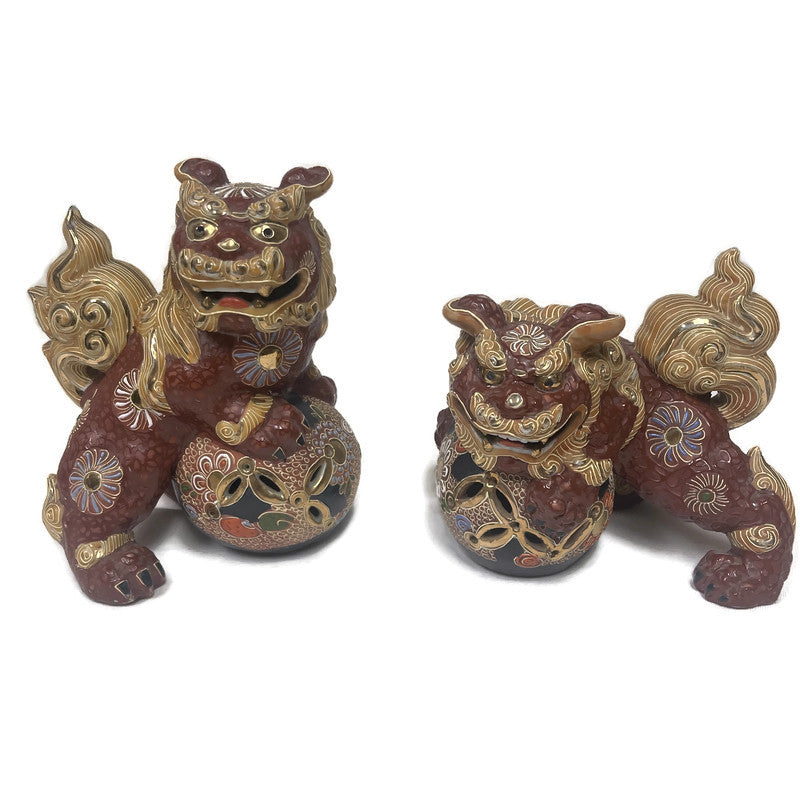 Pair of Vintage Ceramic Foo Dogs