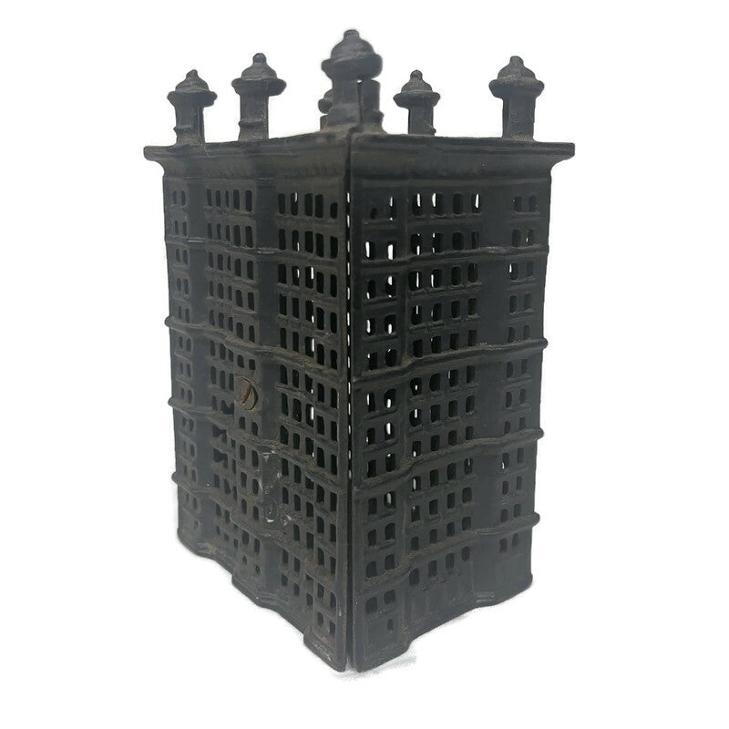 Cast Iron Metal Building Coin Bank