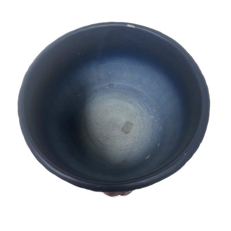 Vintage 6” Weller Pottery “Blue Drapery” Pattern Bowl