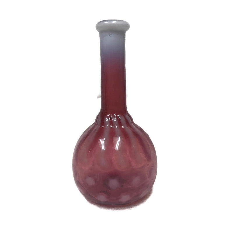 Antique Cranberry Glass Opalescent Stars & Stripes Barber Bottle.