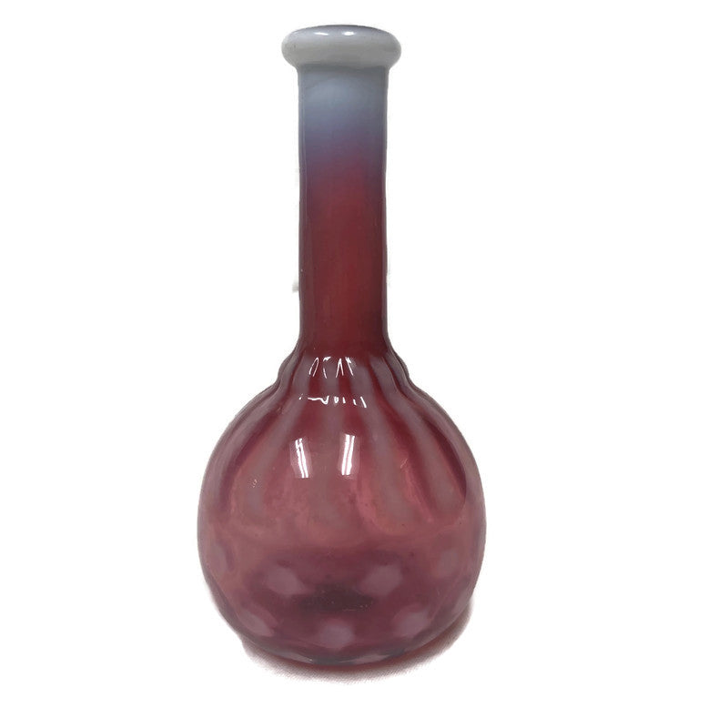 Antique Cranberry Glass Opalescent Stars & Stripes Barber Bottle.