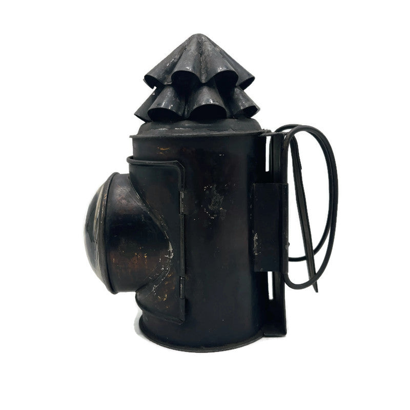 Antique Late 1800’s Early 1900’s Police Lantern W/ Shutter Lever & Bulls Eye Lens