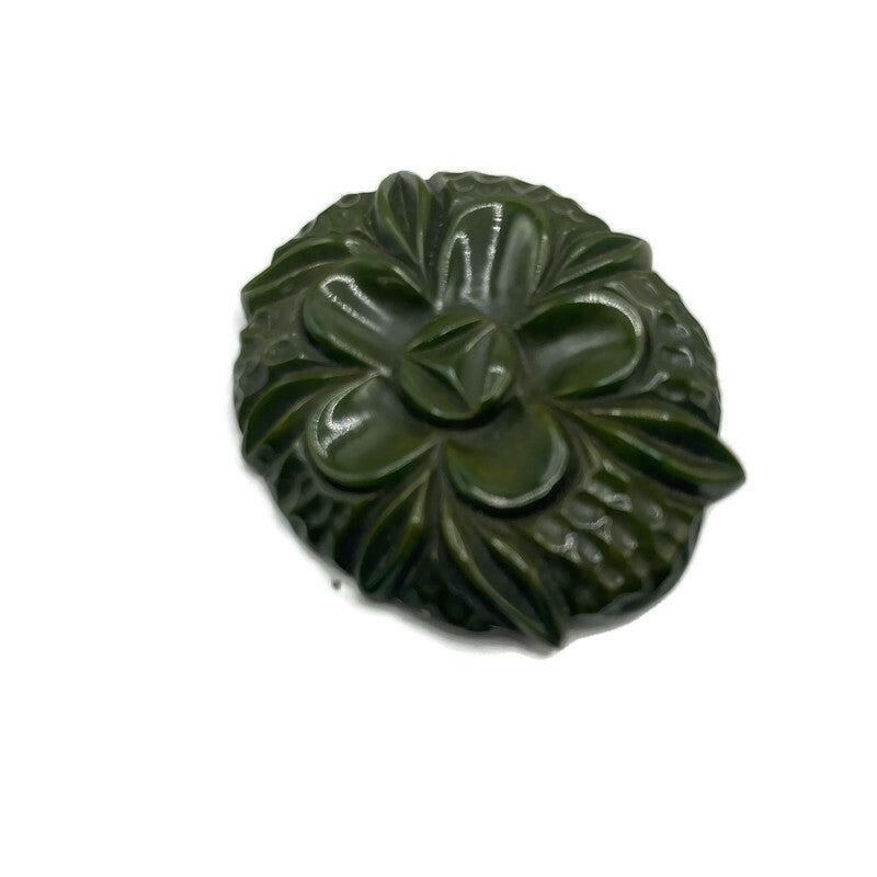 Vintage Carved Floral Bakelite Brooch
