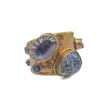 VIntage Copper & Brass Mystic Topaz, Druzy Quartz Cuff Bracelet
