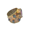 VIntage Copper & Brass Mystic Topaz, Druzy Quartz Cuff Bracelet