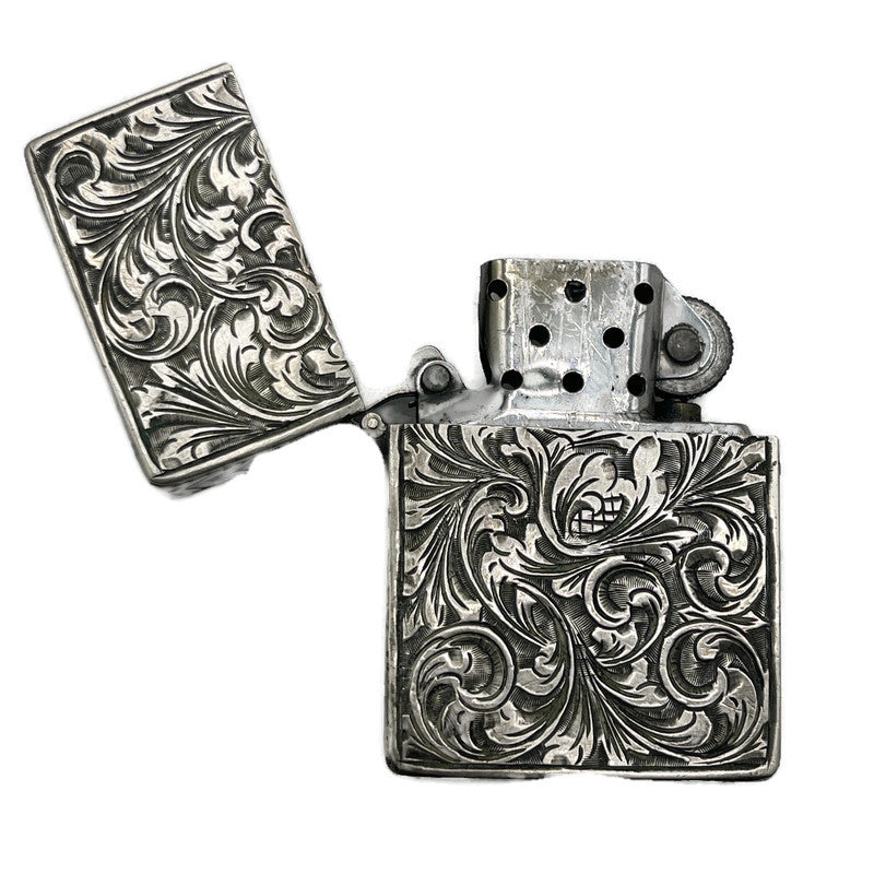 Vintage 1940’s Etched Sterling Silver Zippo Lighter