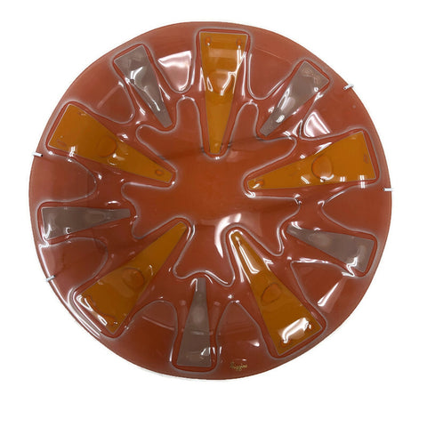 Vintage 1950’s Higgins 12” orange Round Platter