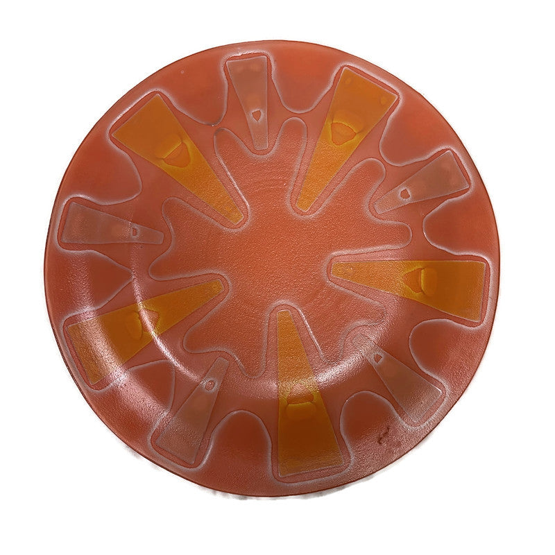 Vintage 1950’s Higgins 12” orange Round Platter