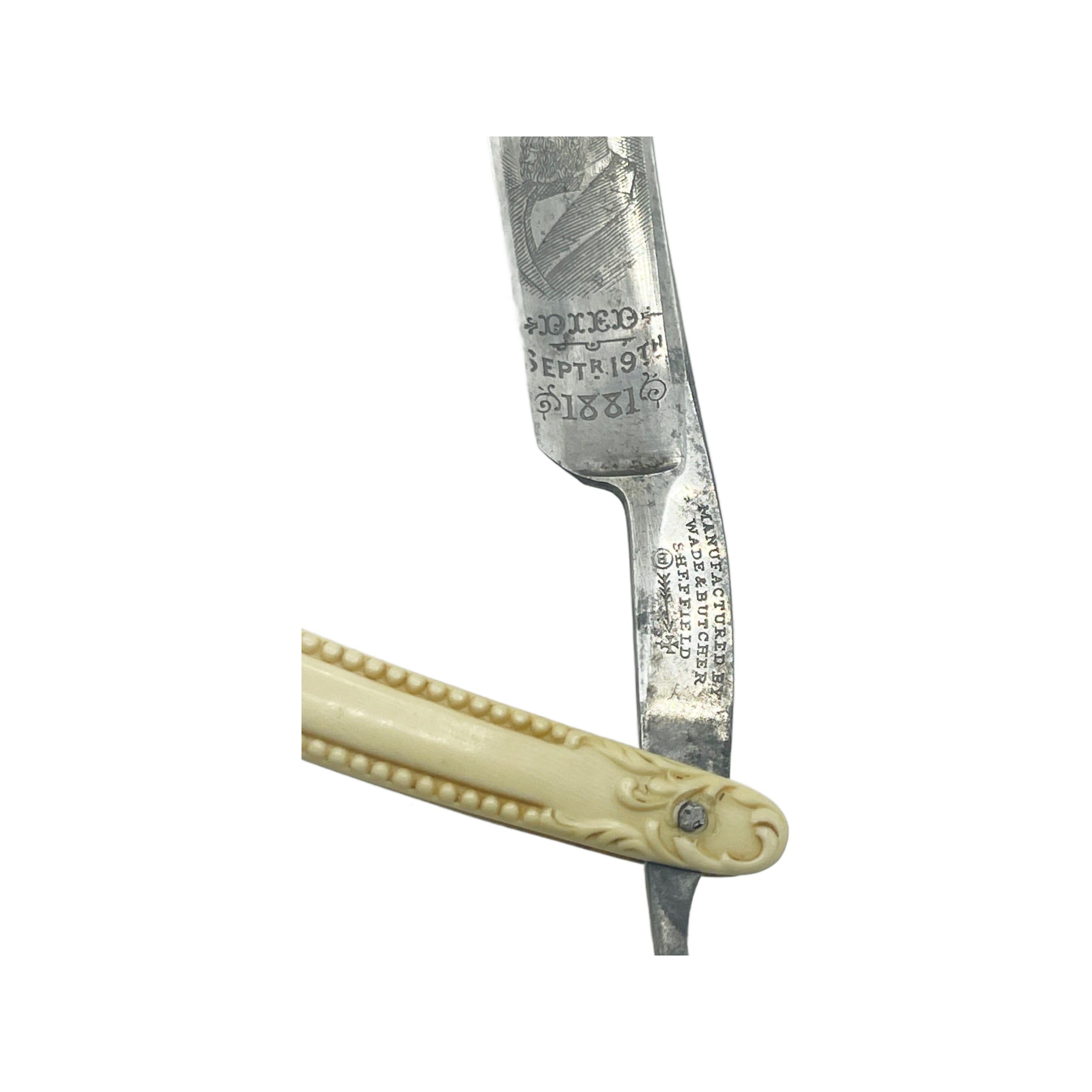 Antique 1881 Memorial Garfield Straight Razor