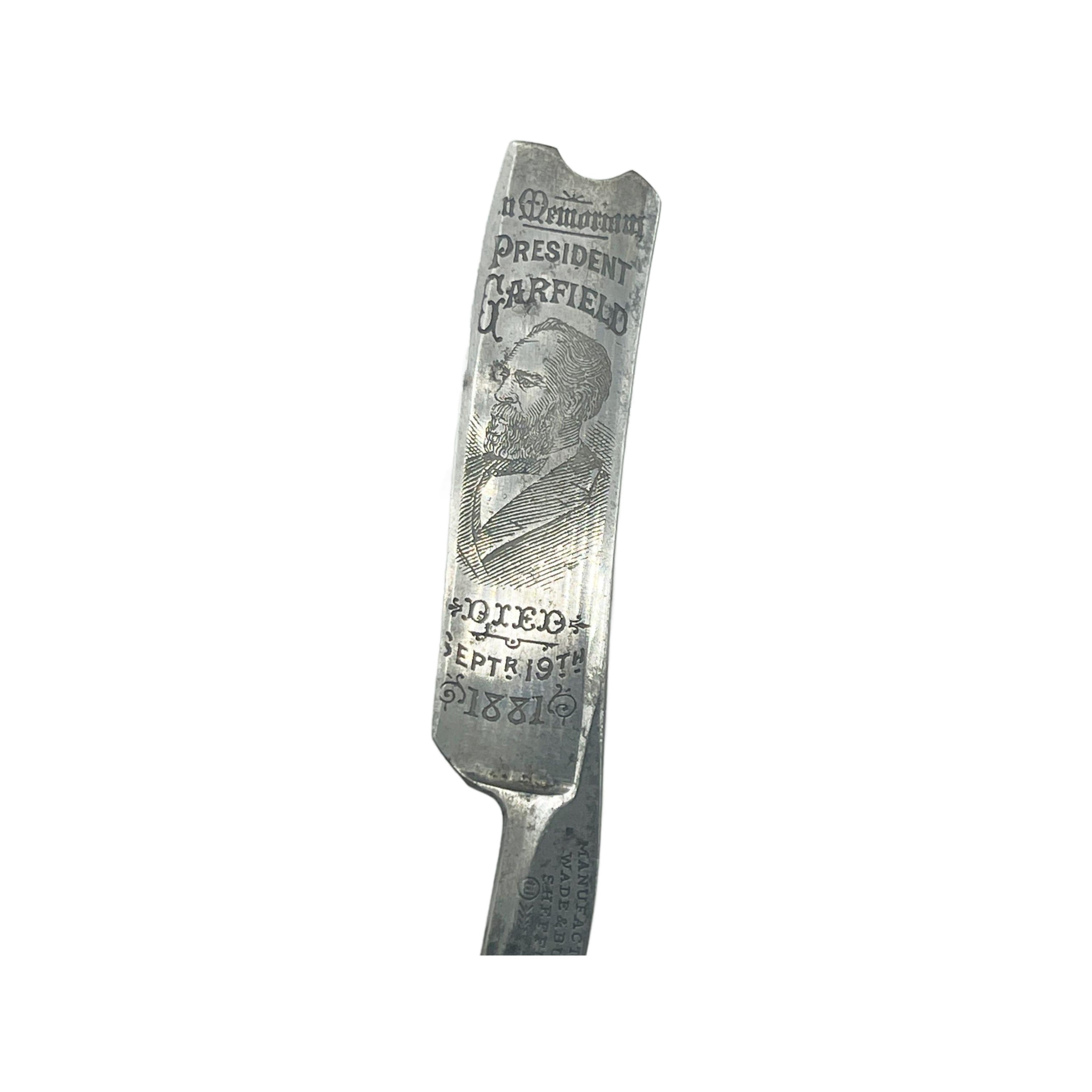 Antique 1881 Memorial Garfield Straight Razor