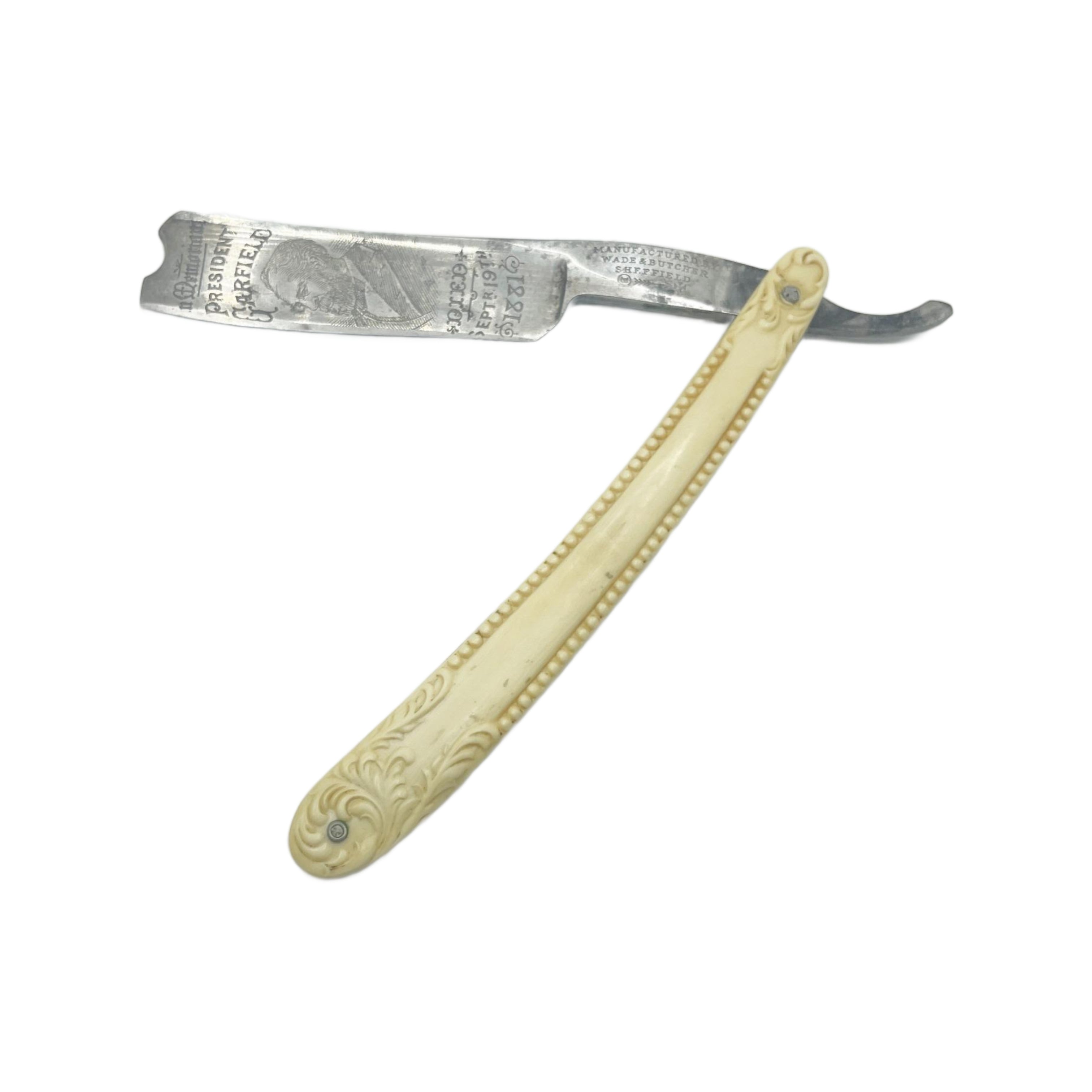Antique 1881 Memorial Garfield Straight Razor