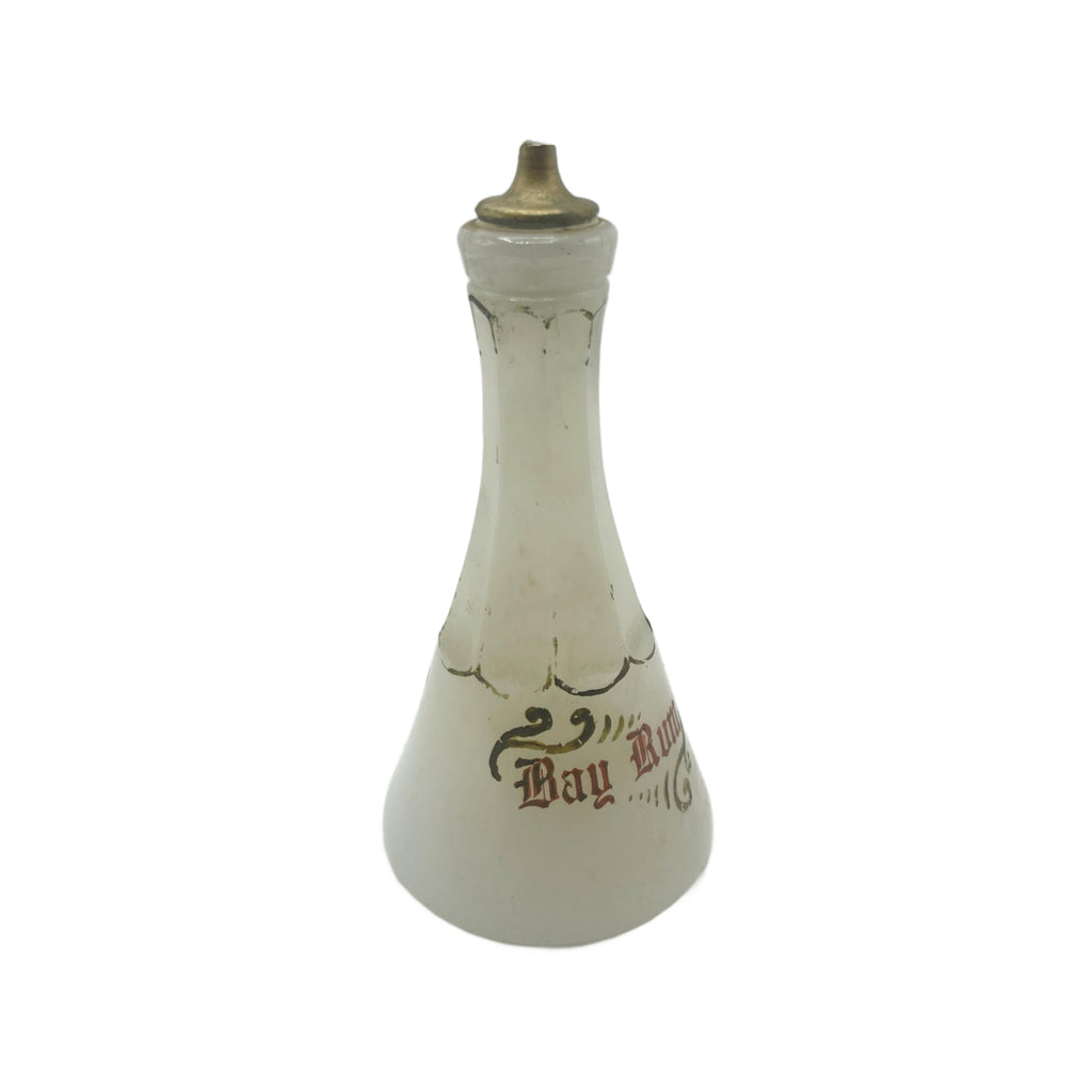 Antique Milk Glass “Bay Rum” Barber Bottle