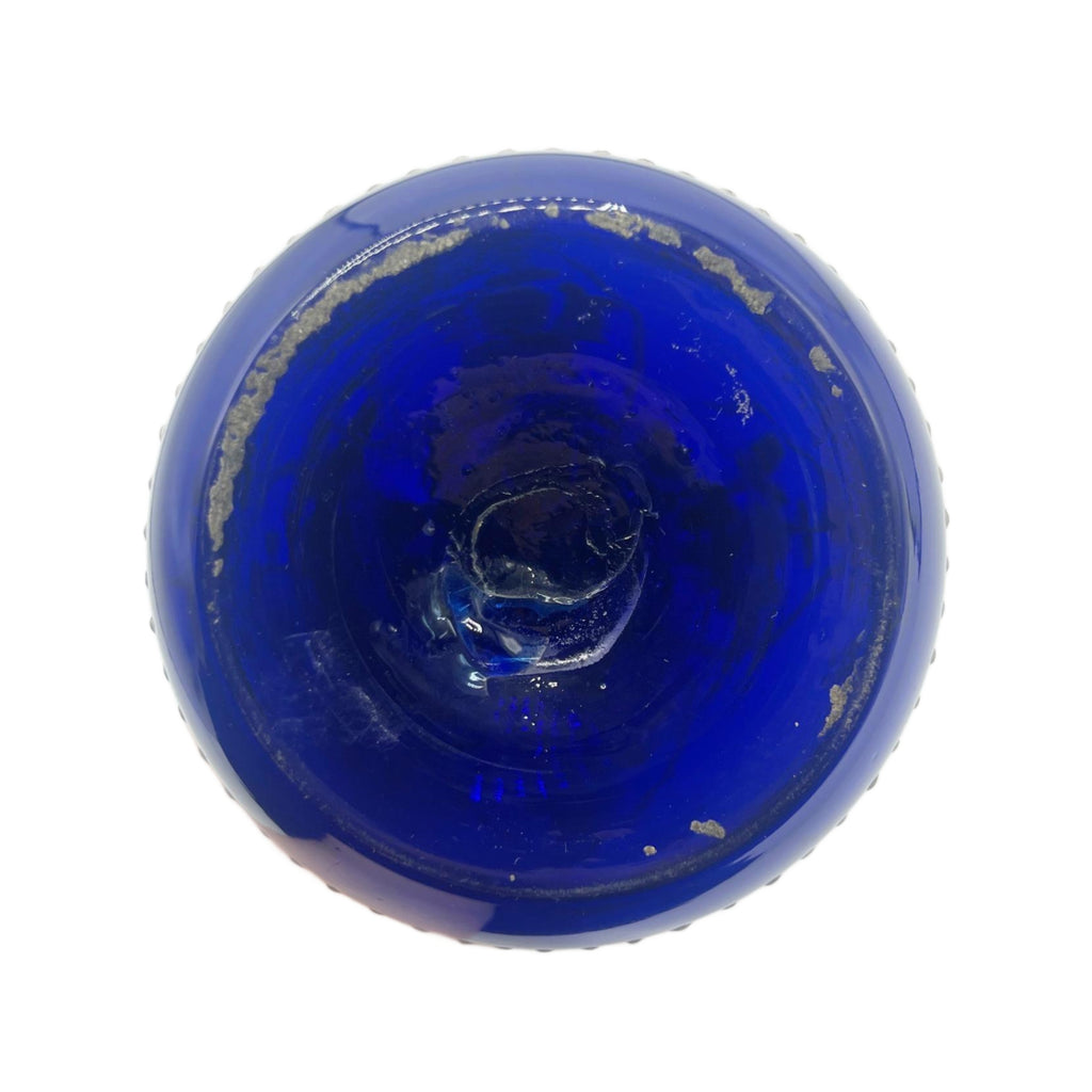 Antique Cobalt Blue Art Nouveau Floral Gilded Barbers Bottle