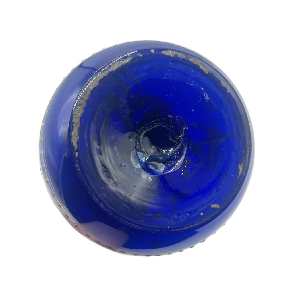 Antique Cobalt Blue Art Nouveau Floral Gilded Barbers Bottle