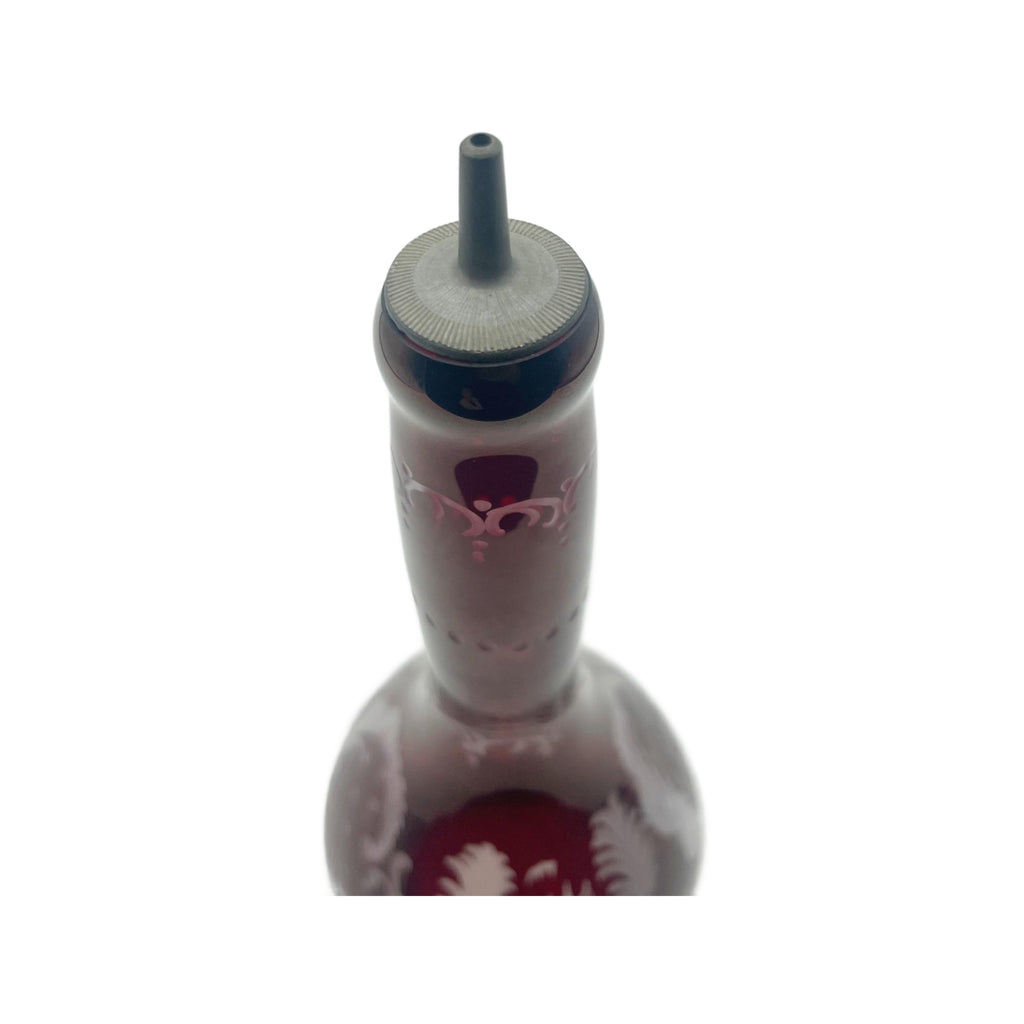 Vintage Bohemian Glass Antique Barber Bottle