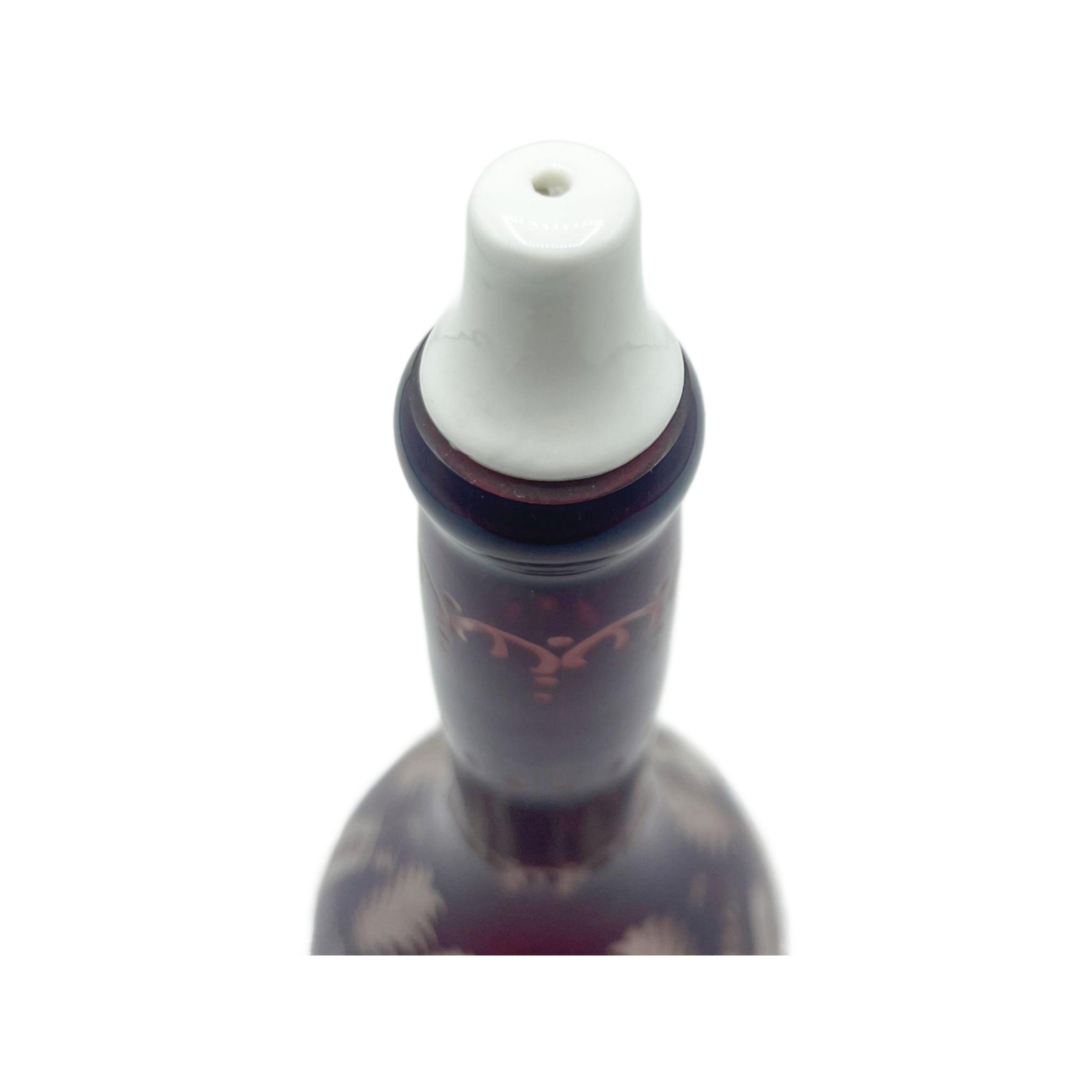 Antique Bohemian Glass Ruby to Clear Barber Bottle