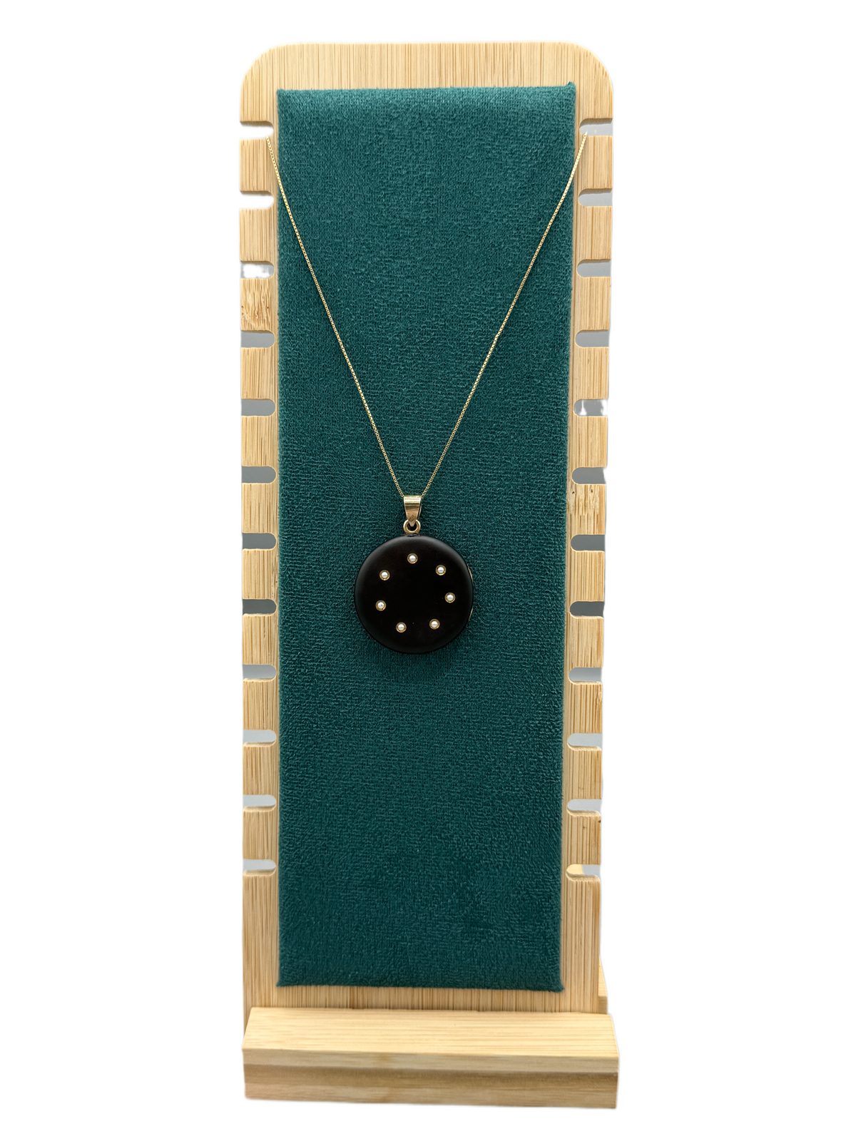 Antique Victorian UNUSED 14K Enamel & Seed Pearl Mourning Locket