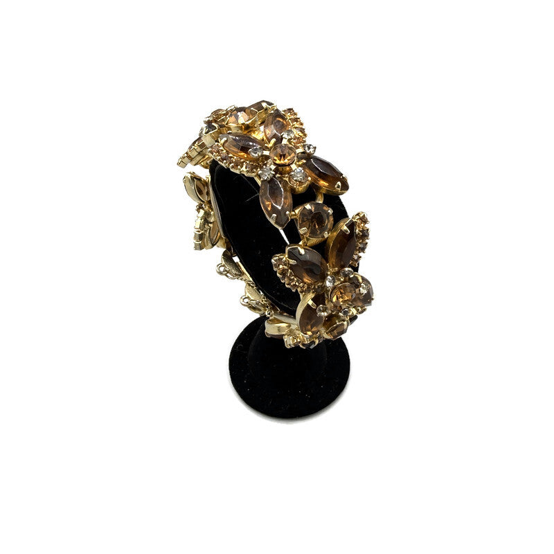 Vintage Juliana D & E Amber Rhinestone Bracelet