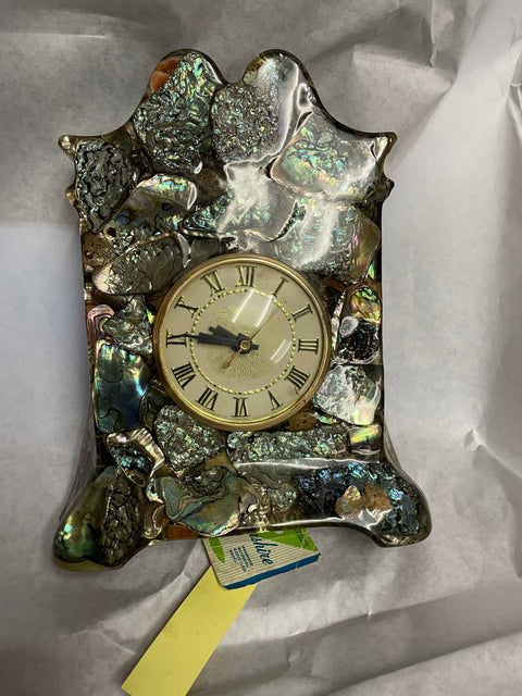 Vintage Lanshire Abalone Clock (As Is)
