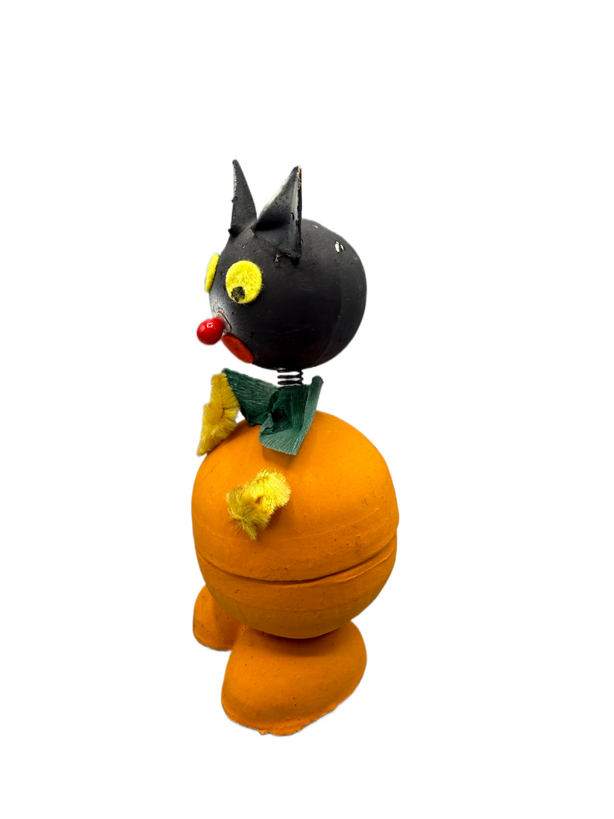 Vintage Western Germany Halloween Black Cat Bobblehead Candy Container