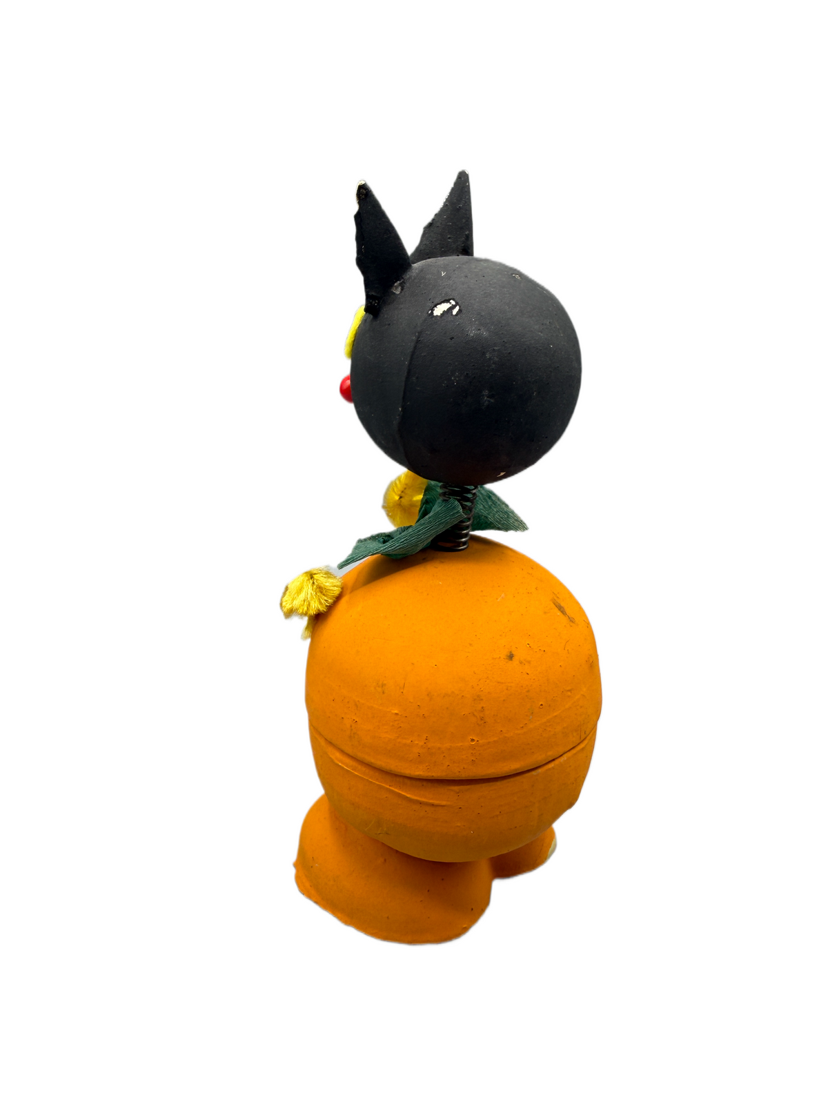 Vintage Western Germany Halloween Black Cat Bobblehead Candy Container