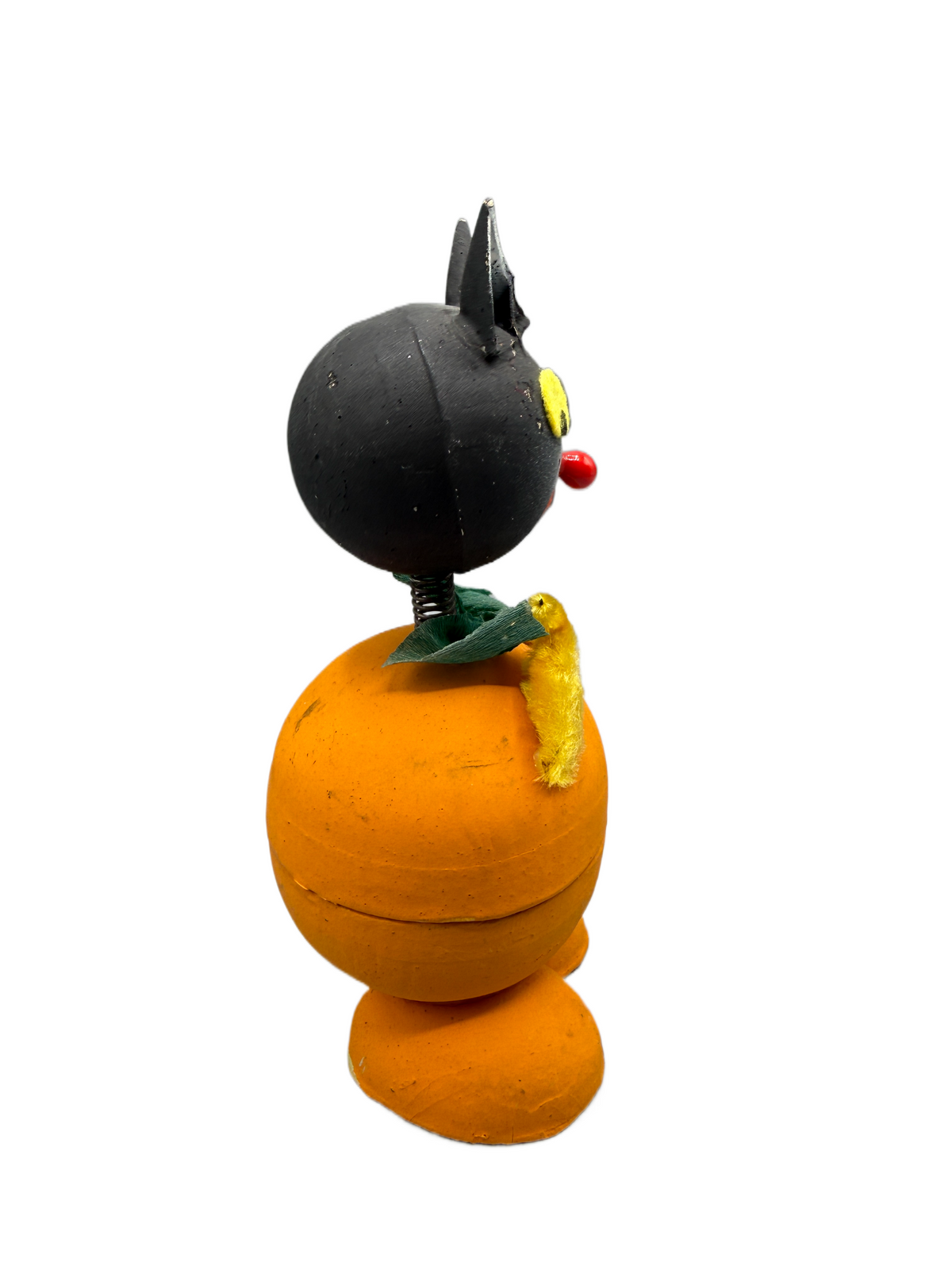 Vintage Western Germany Halloween Black Cat Bobblehead Candy Container