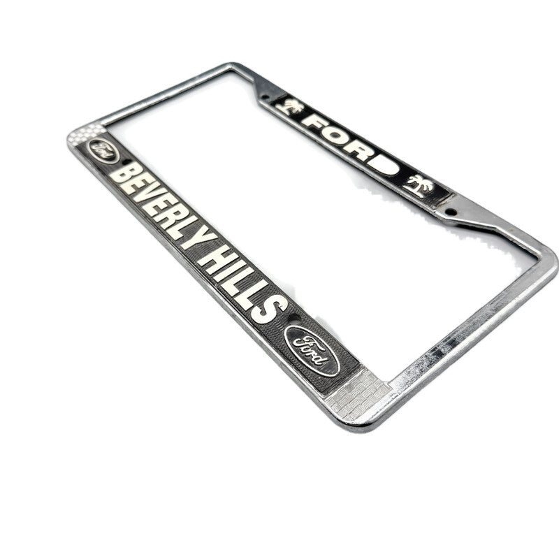 Vintage Metal Ford Beverly Hills License Plate Frame
